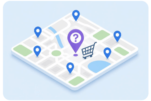 A Store locator map with no live inventory